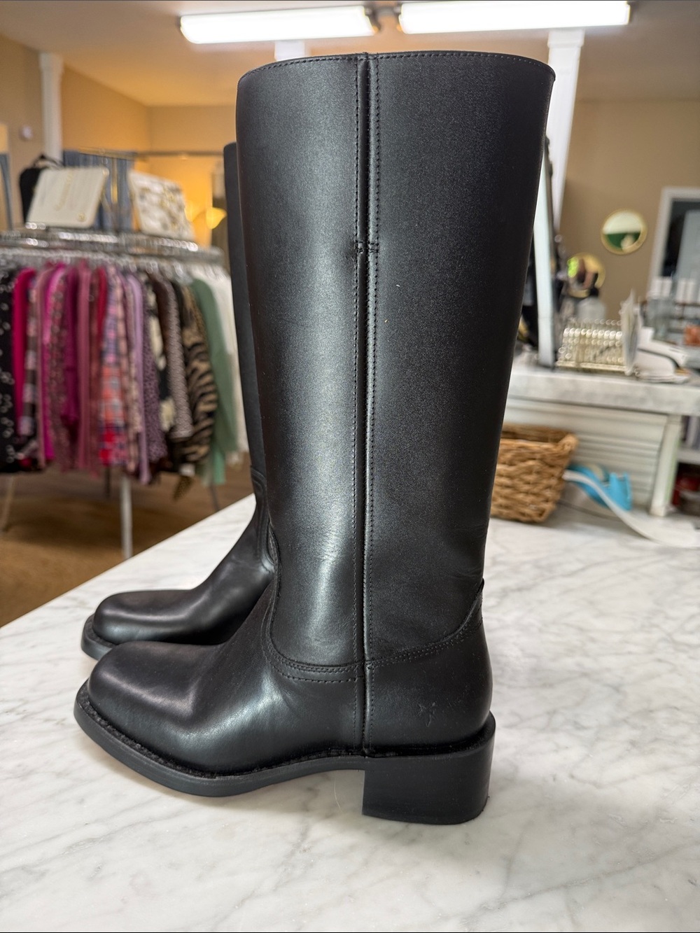 Frye NEW! Black Gatsby Leather 14L Campus Boot Size 7 - Picture 2 of 14